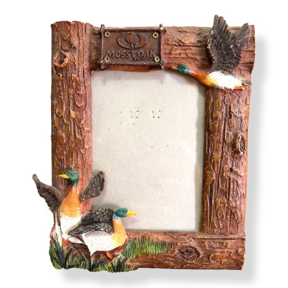 Mossy Oak Wood Duck Picture Frame 4x6 Rustic Wildlife Cabincore Hunting Lodge